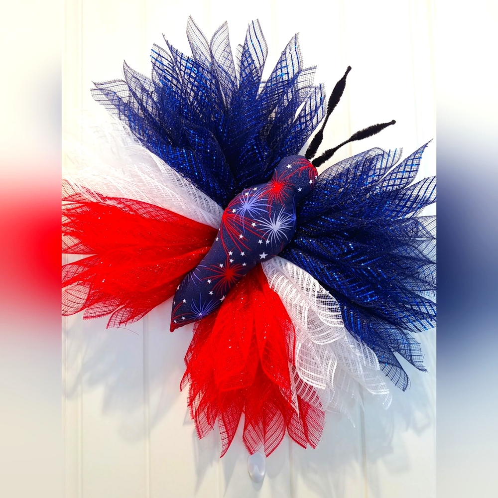 Patriotic Butterfly Wreath